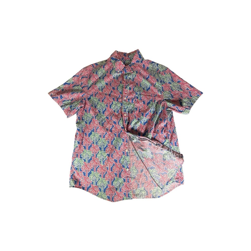 Vineyard Vines Shirt Adult Large Pink Palm Tree All Over Print Murray Mens